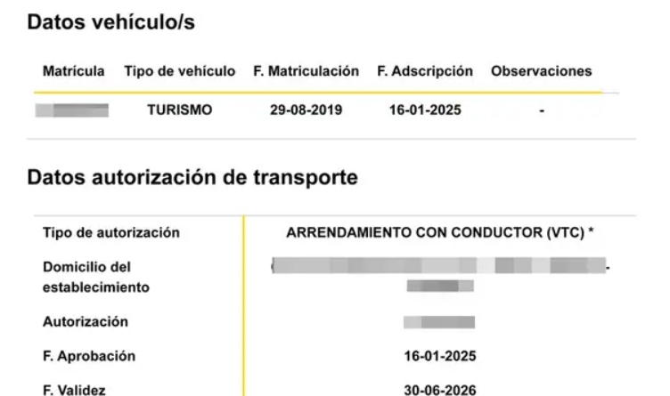 Transportes lanza una herramienta para comprobar qué VTC pueden operar en ámbito urbano, tras la insistente demanda del sector del taxi